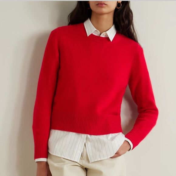 NWT ALLUDE Cashmere Sweater Cherry Red XS - Picture 1 of 13